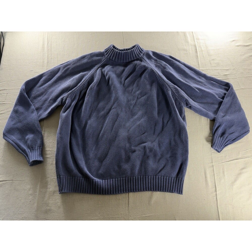 Vintage Lands' End Drifter Mock Neck Sweater - Women's XL - Periwinkle
